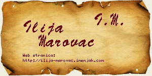 Ilija Marovac vizit kartica